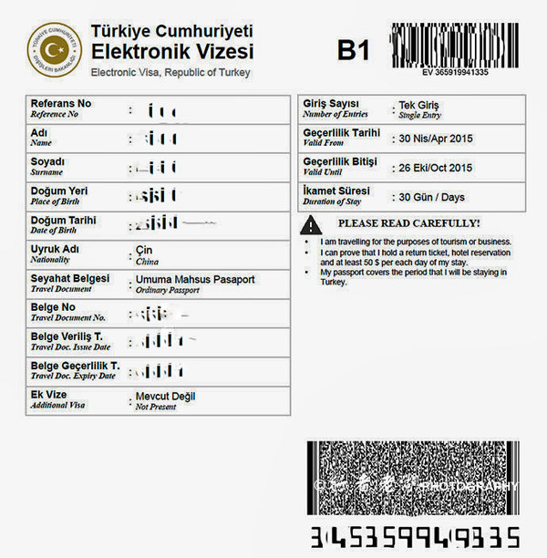 2015土耳其最新签证 几分钟获得电子签
